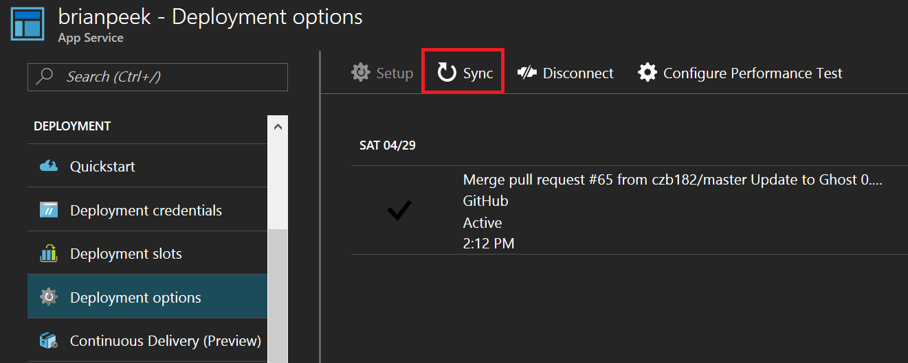 Sync button